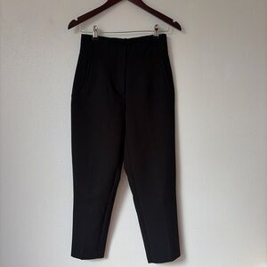 Zara | Black high-waisted straight-leg Trousers